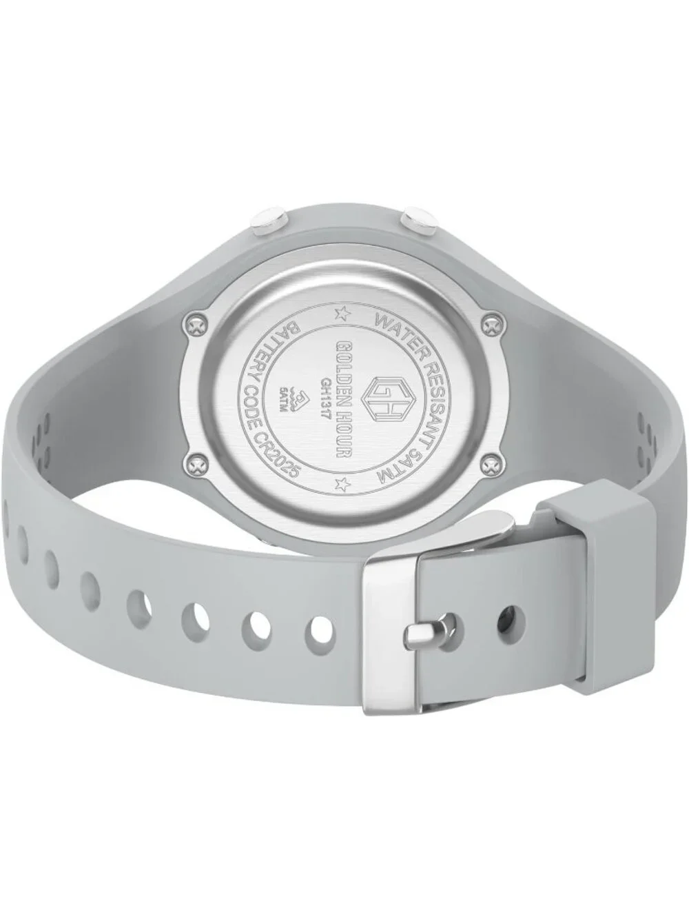 Women's Grey Waterproof Sport Digital Chronograph Silicone Strap Wrist Watches